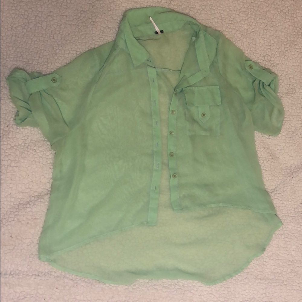 Thin dressy button cover up shirt!